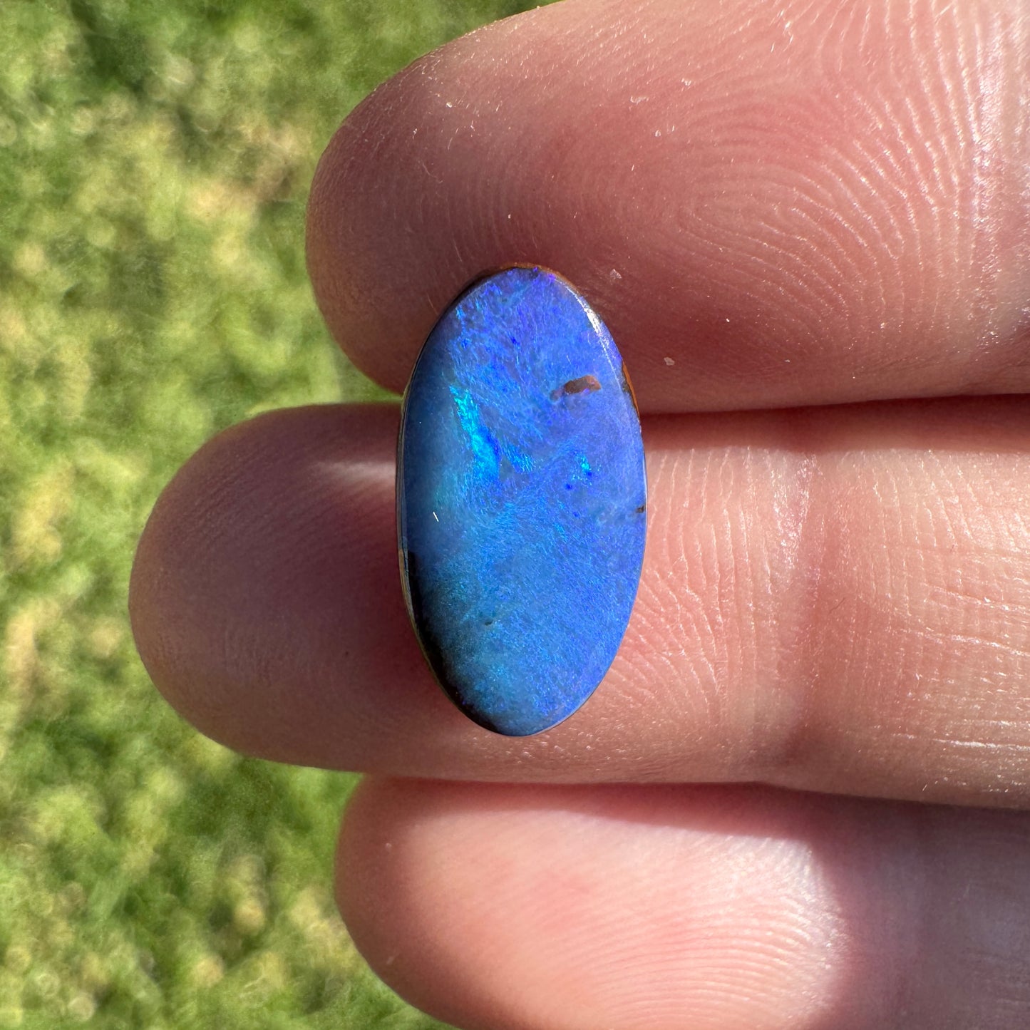 3.06 Ct blue oval boulder opal