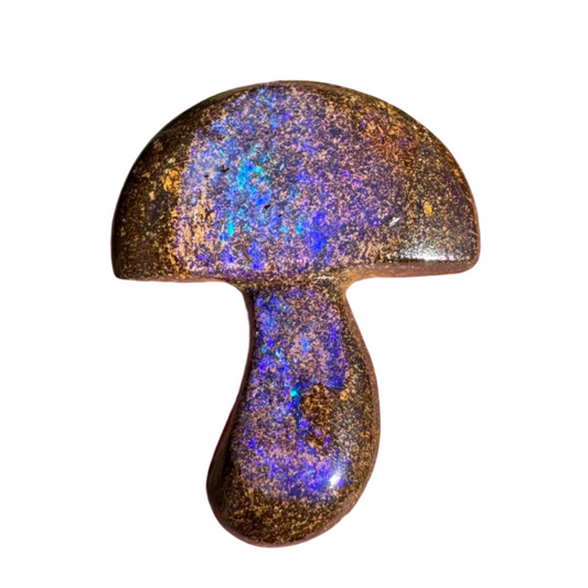 13.56 Ct boulder opal mushroom carving