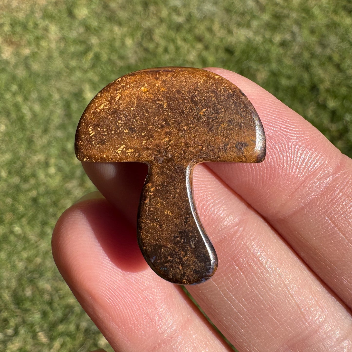 19.54 Ct boulder opal mushroom carving