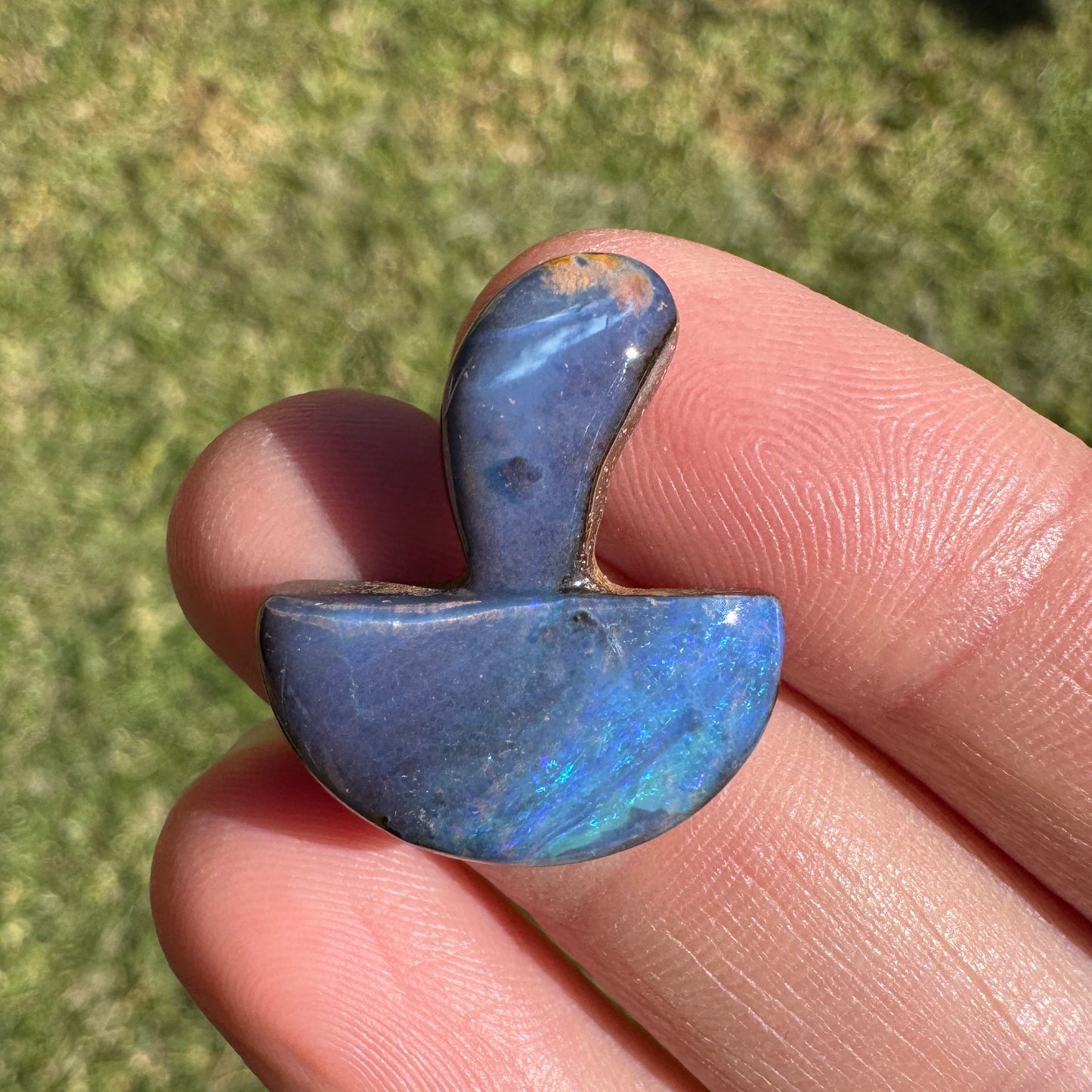 14.25 Ct boulder opal mushroom carving