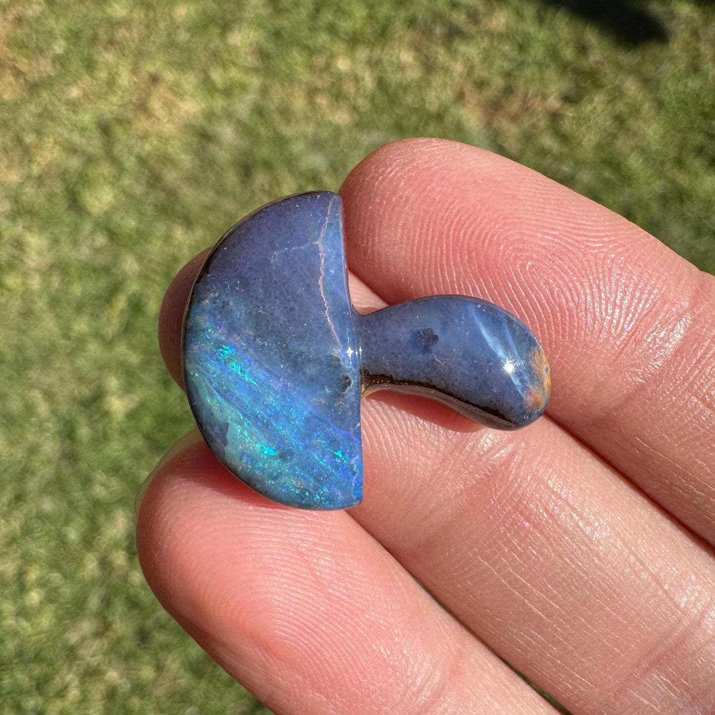 14.25 Ct boulder opal mushroom carving