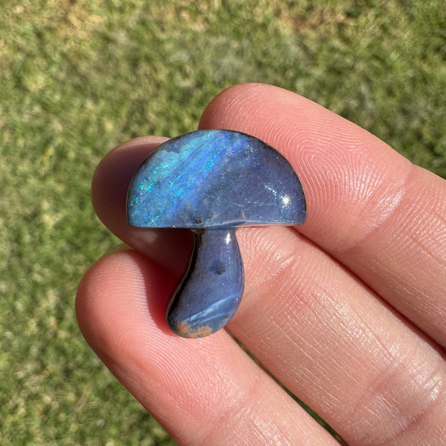 14.25 Ct boulder opal mushroom carving
