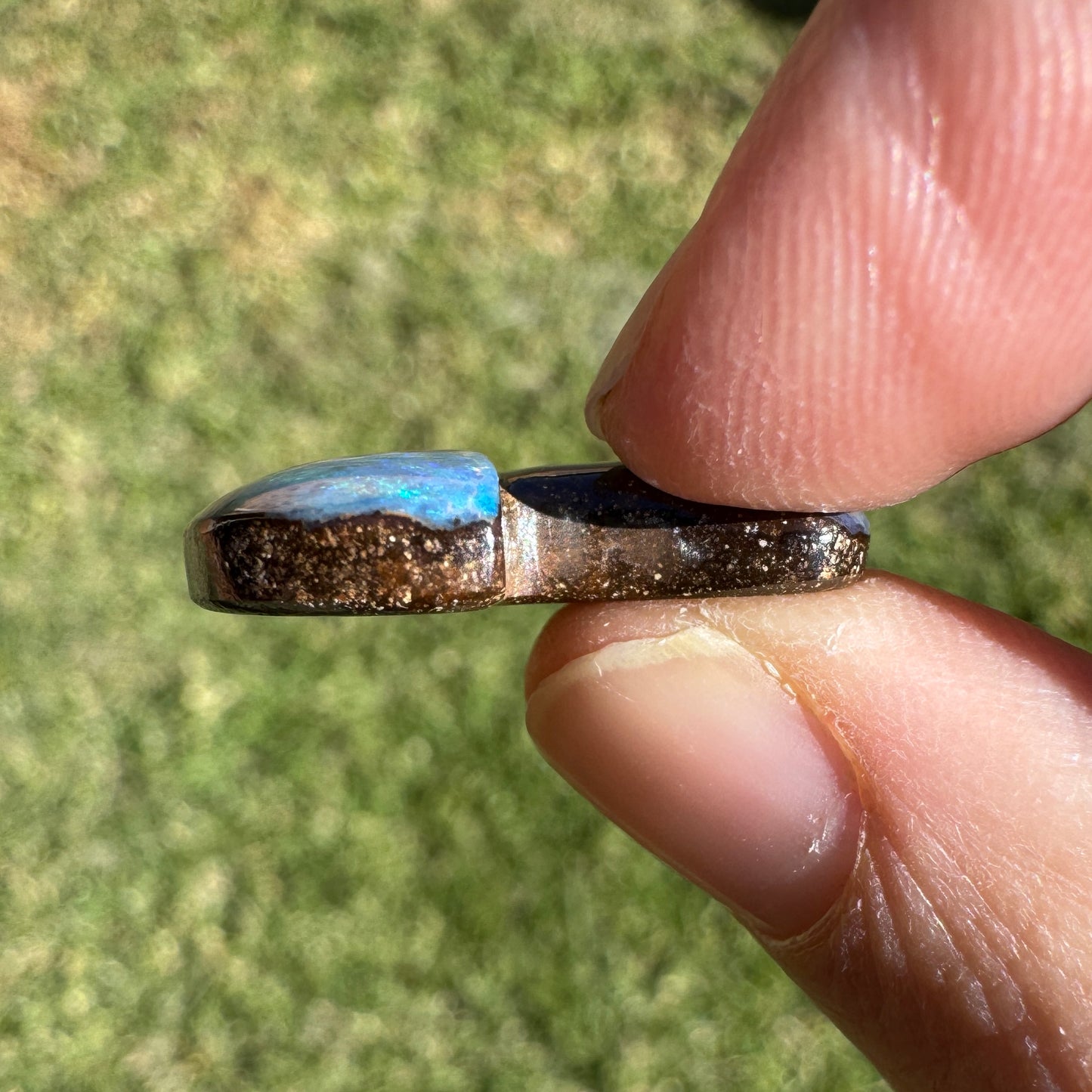 14.25 Ct boulder opal mushroom carving