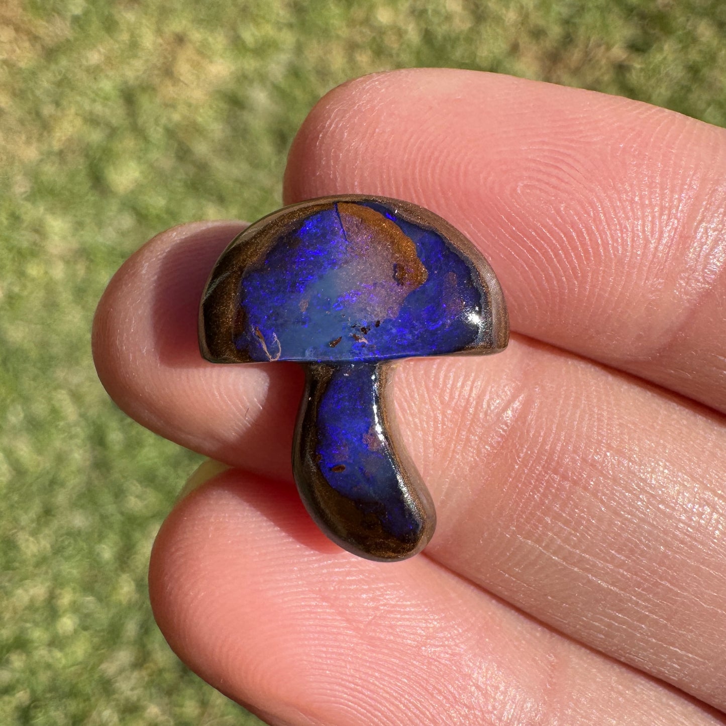 7.79 Ct boulder opal mushroom carving