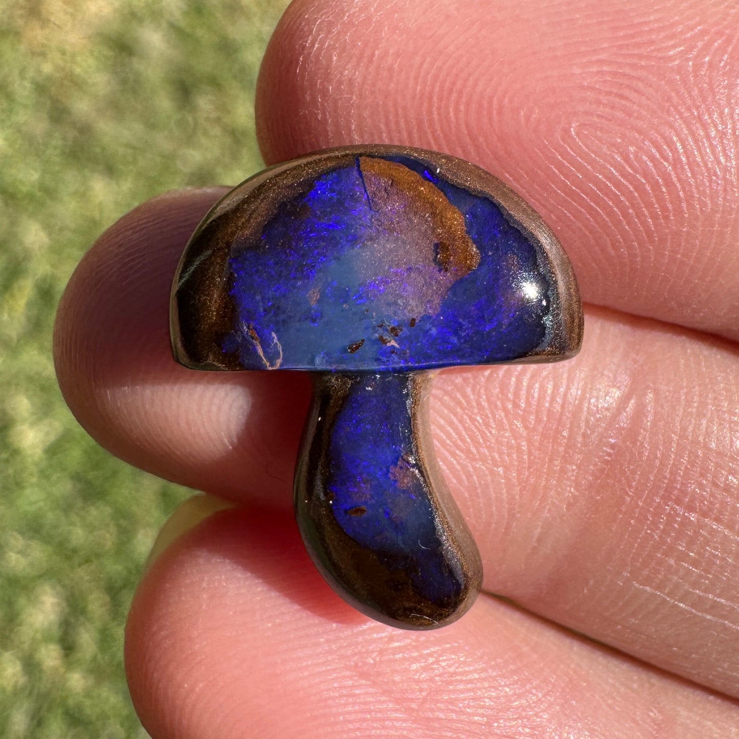 7.79 Ct boulder opal mushroom carving