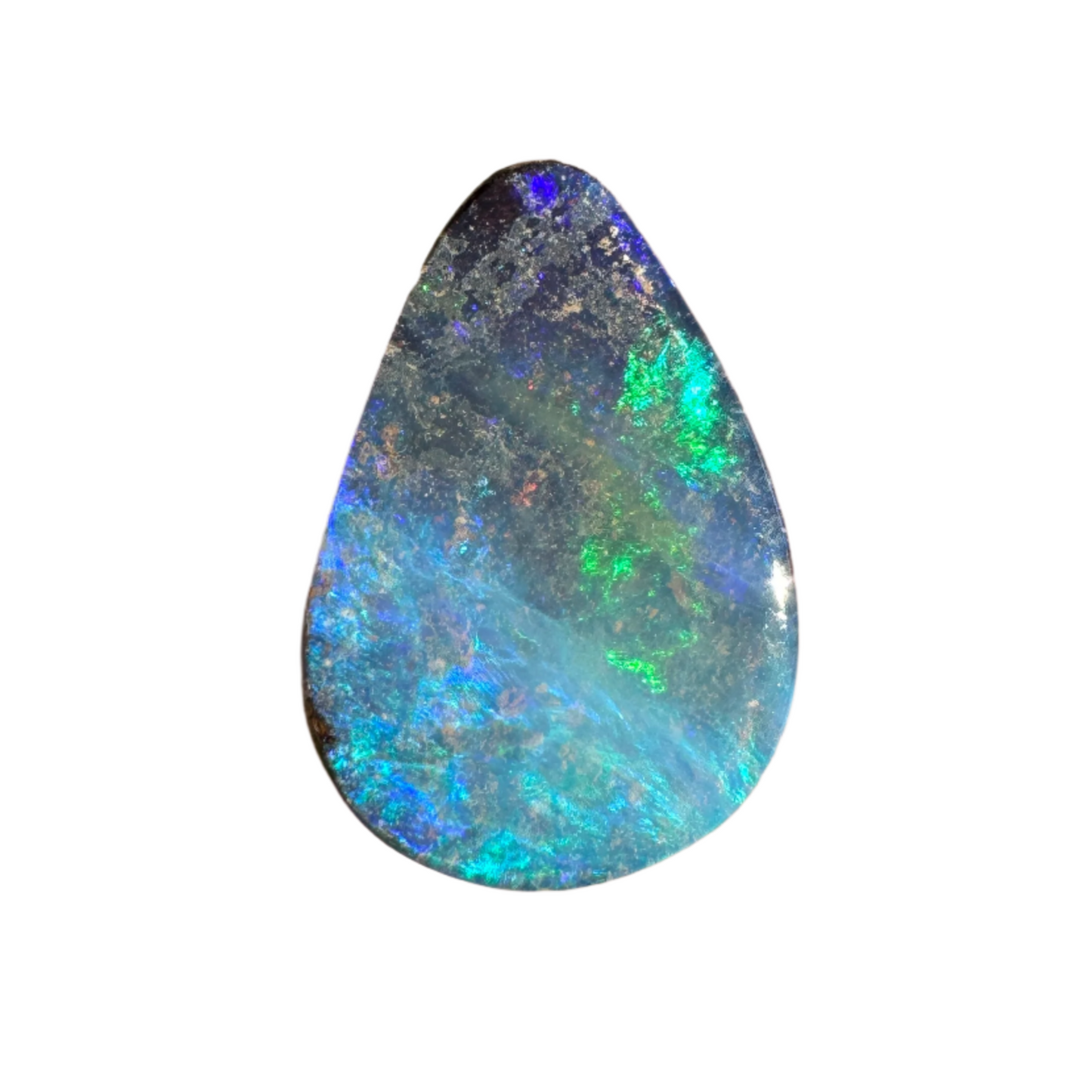 5.09 Ct green-blue teardrop boulder opal