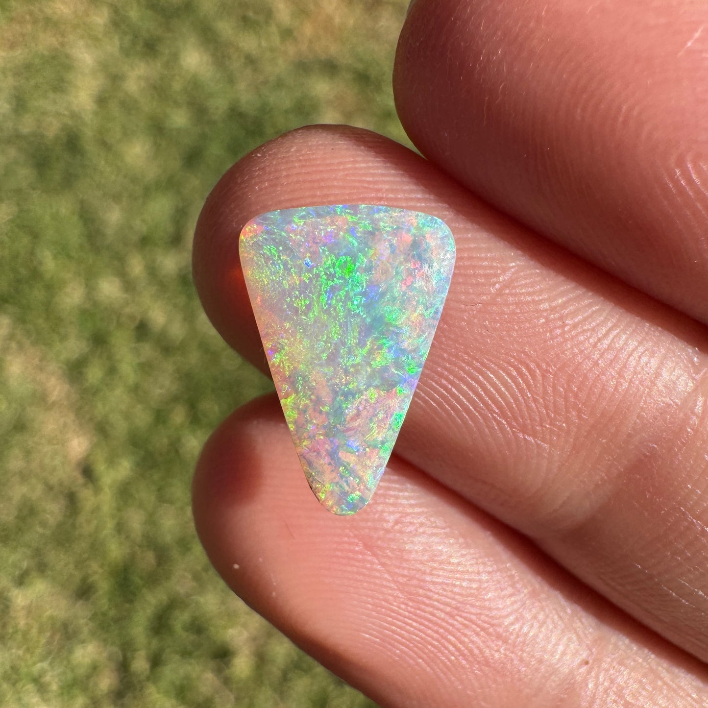 2.06 Ct bright green crystal boulder opal