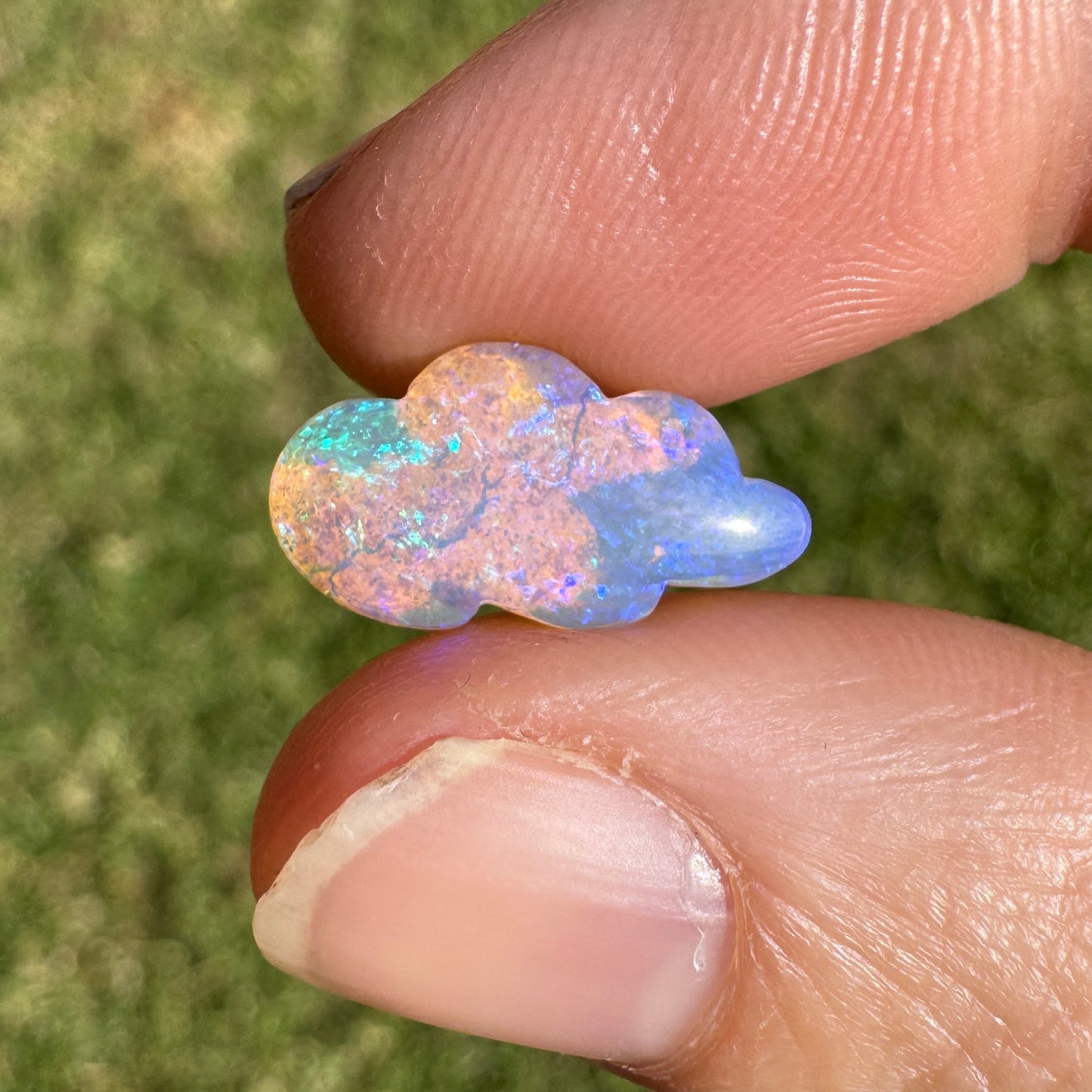2.43 Ct cloud carving wood replacement opal