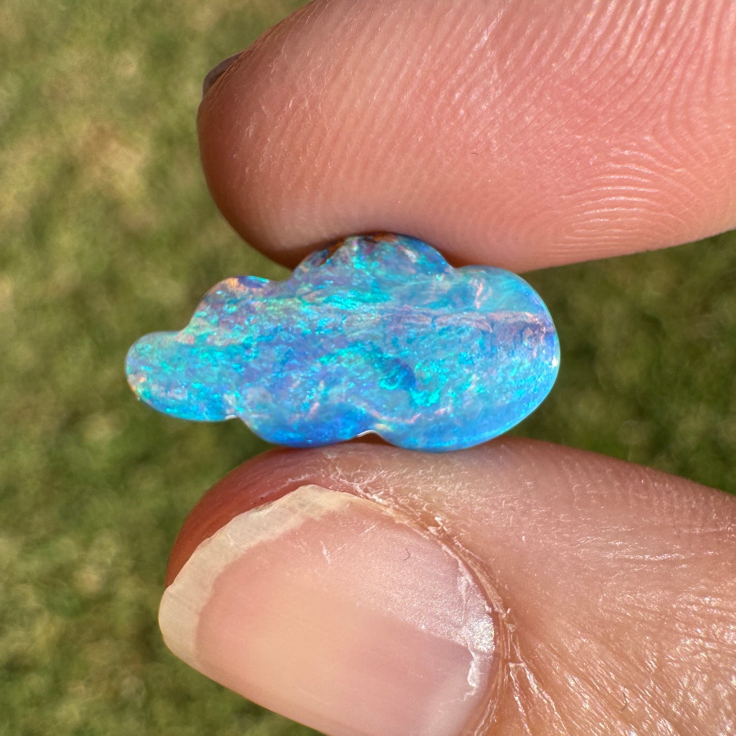 3.50 Ct cloud carving wood replacement opal