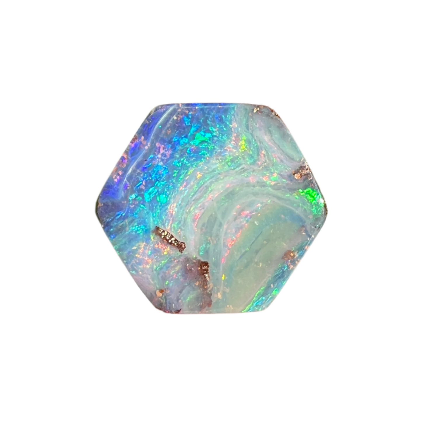 5.73 Ct hexagon boulder opal - Broken River Mining