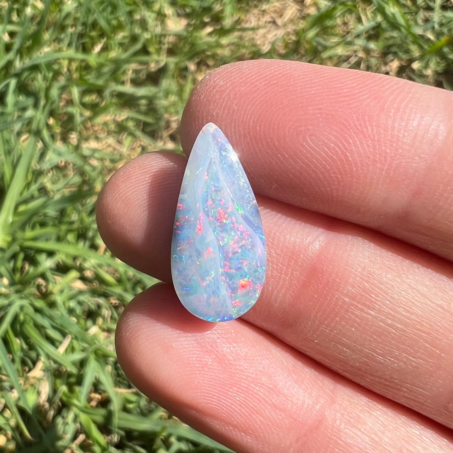 4.81 Ct teardrop boulder opal