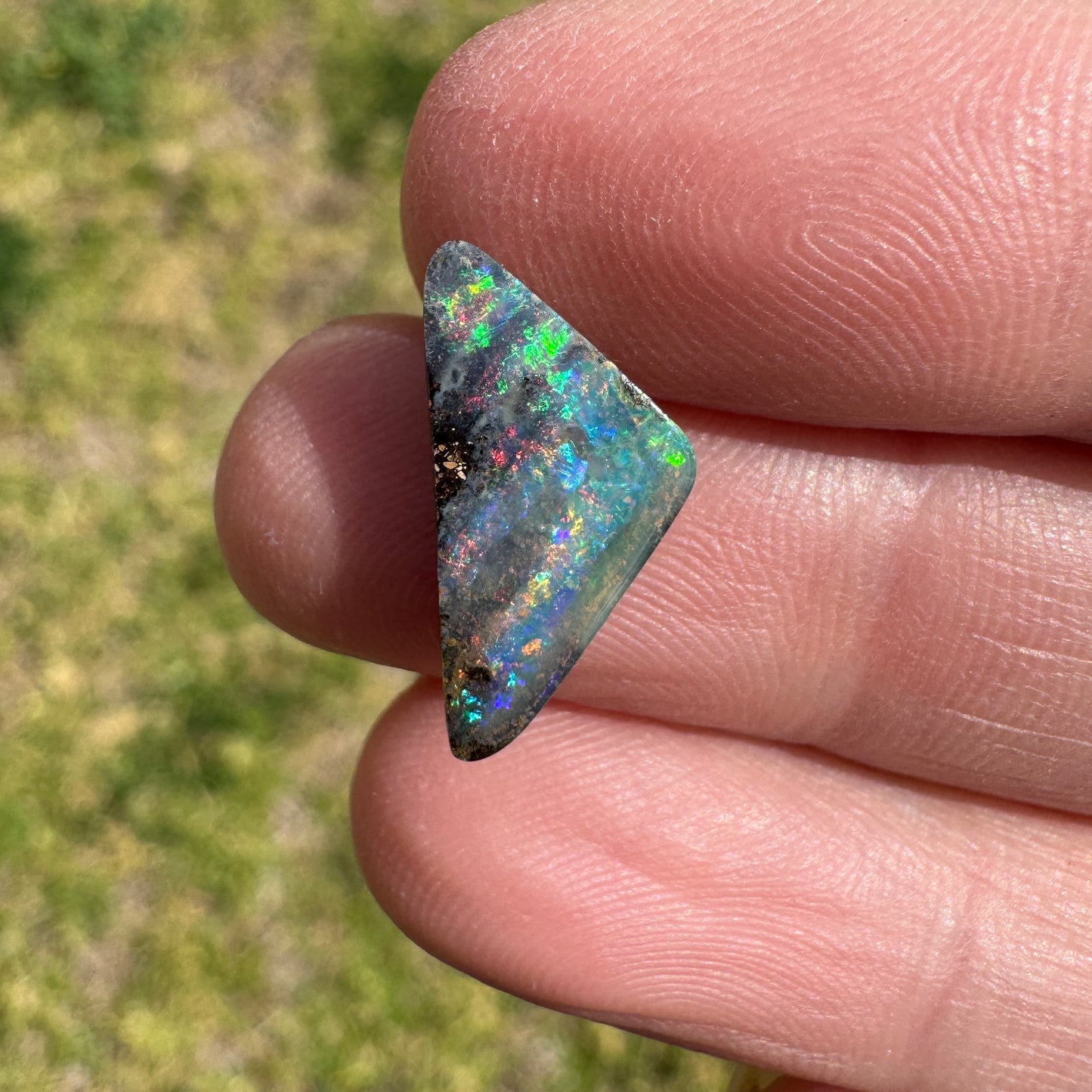 3.30 Ct rainbow triangle boulder opal