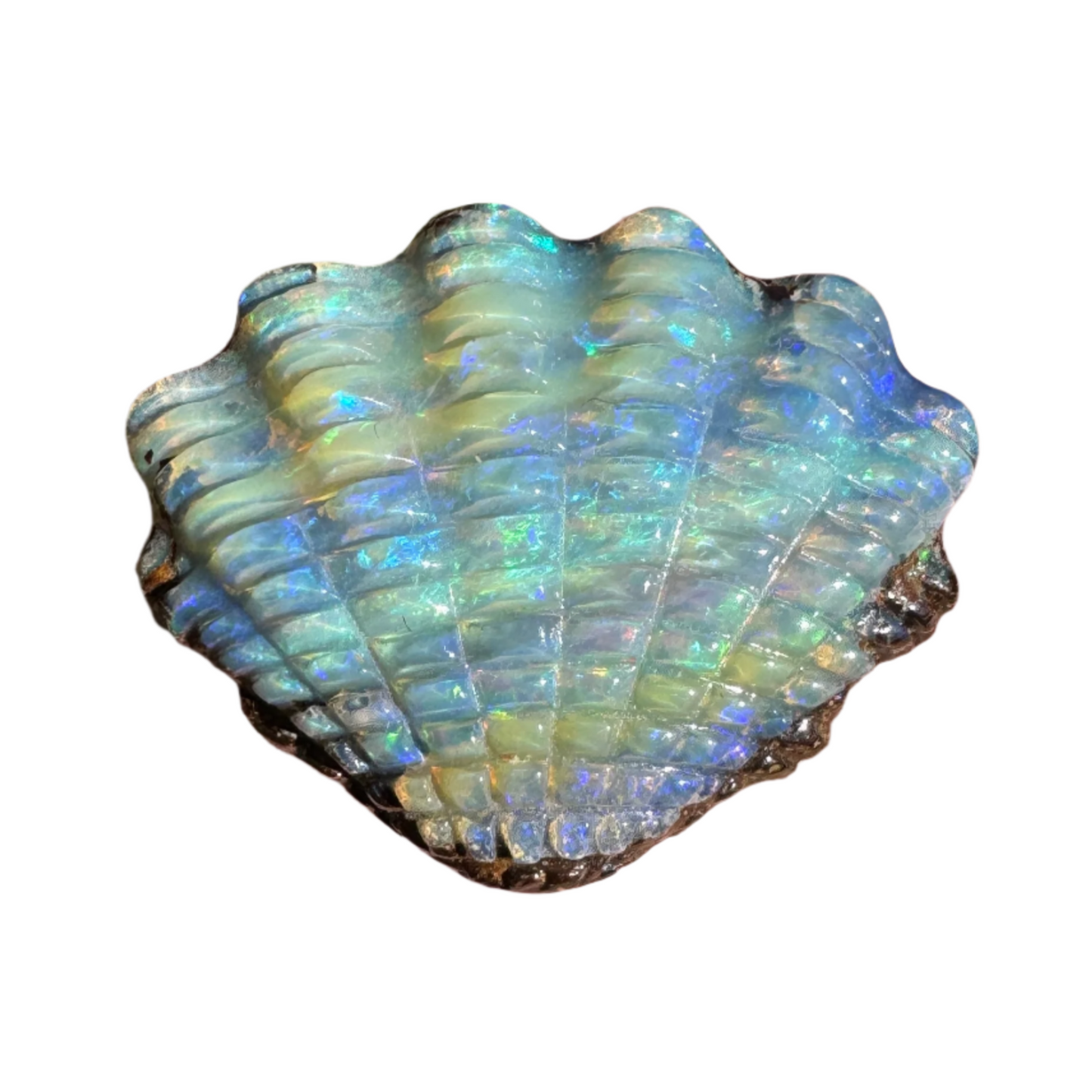 11.67 Ct shell boulder opal carving