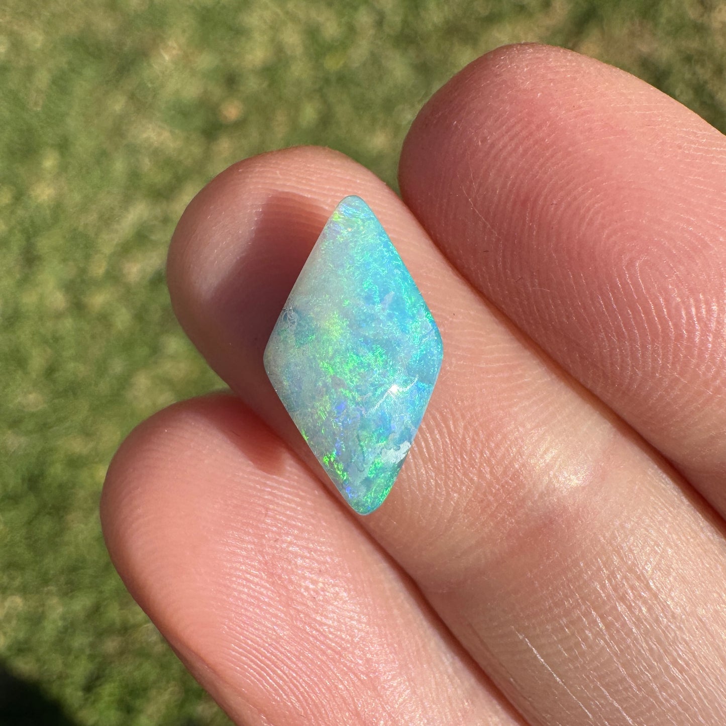 2.57 Ct small sea green boulder opal