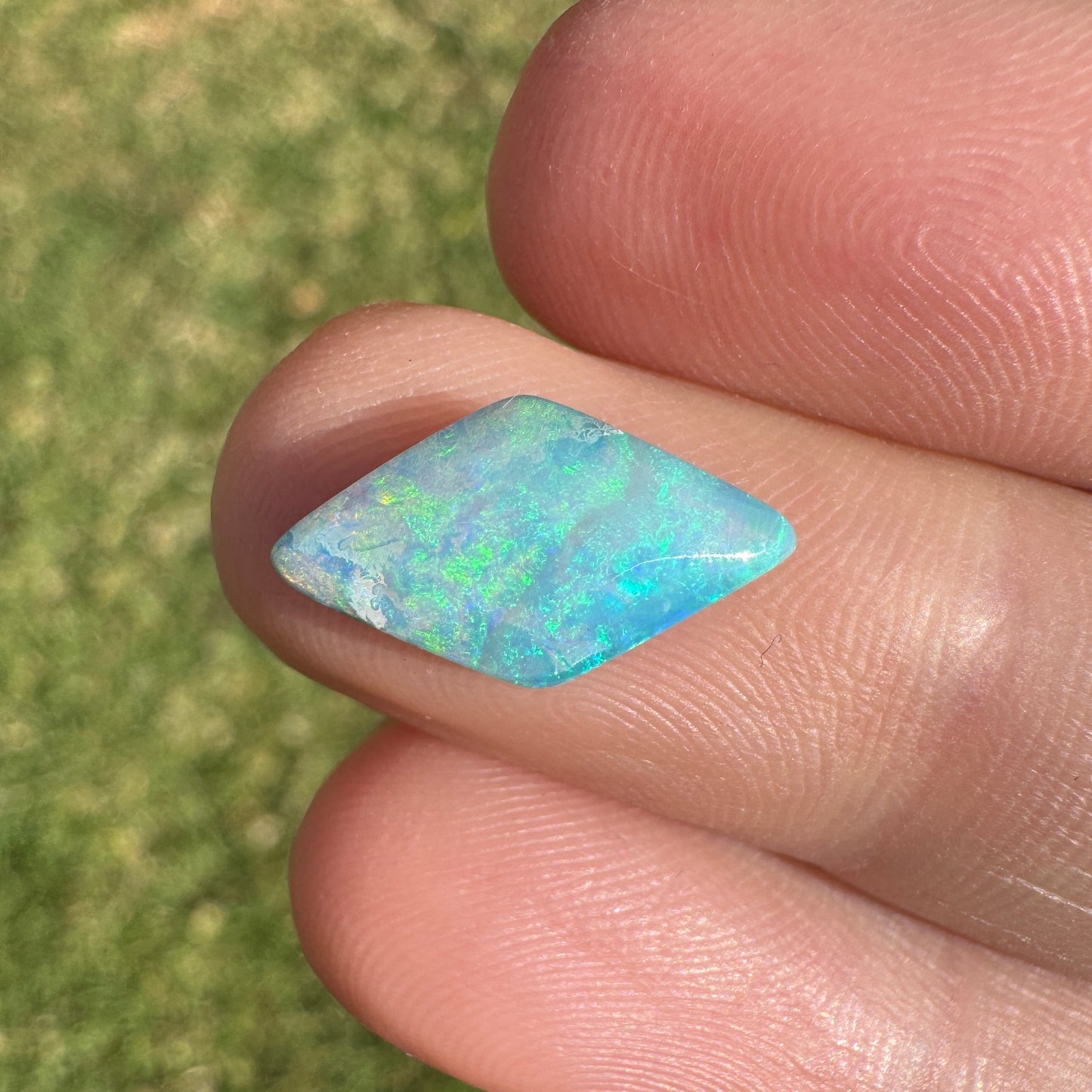 2.57 Ct small sea green boulder opal