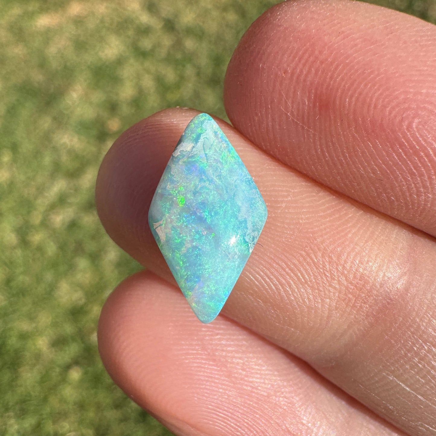 2.57 Ct small sea green boulder opal
