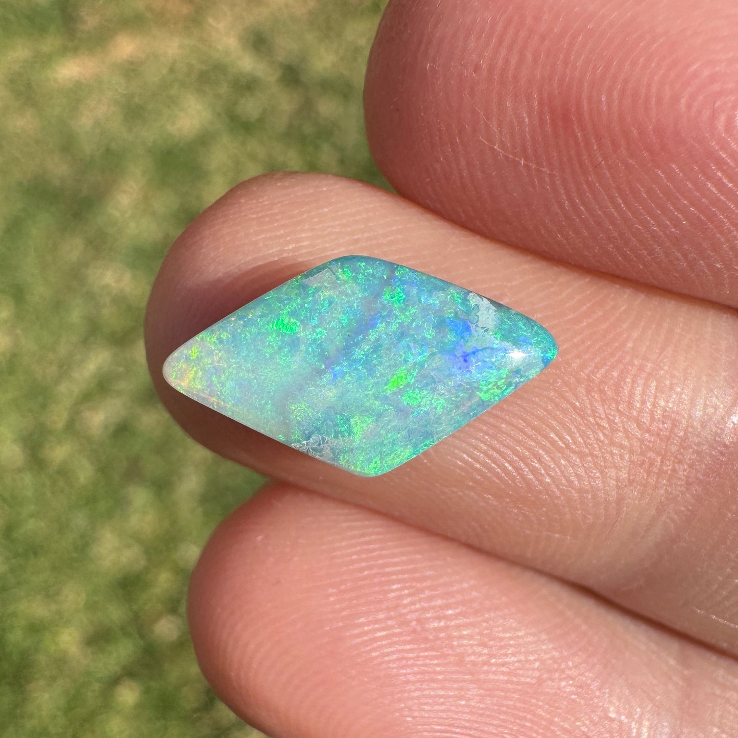 2.57 Ct small sea green boulder opal