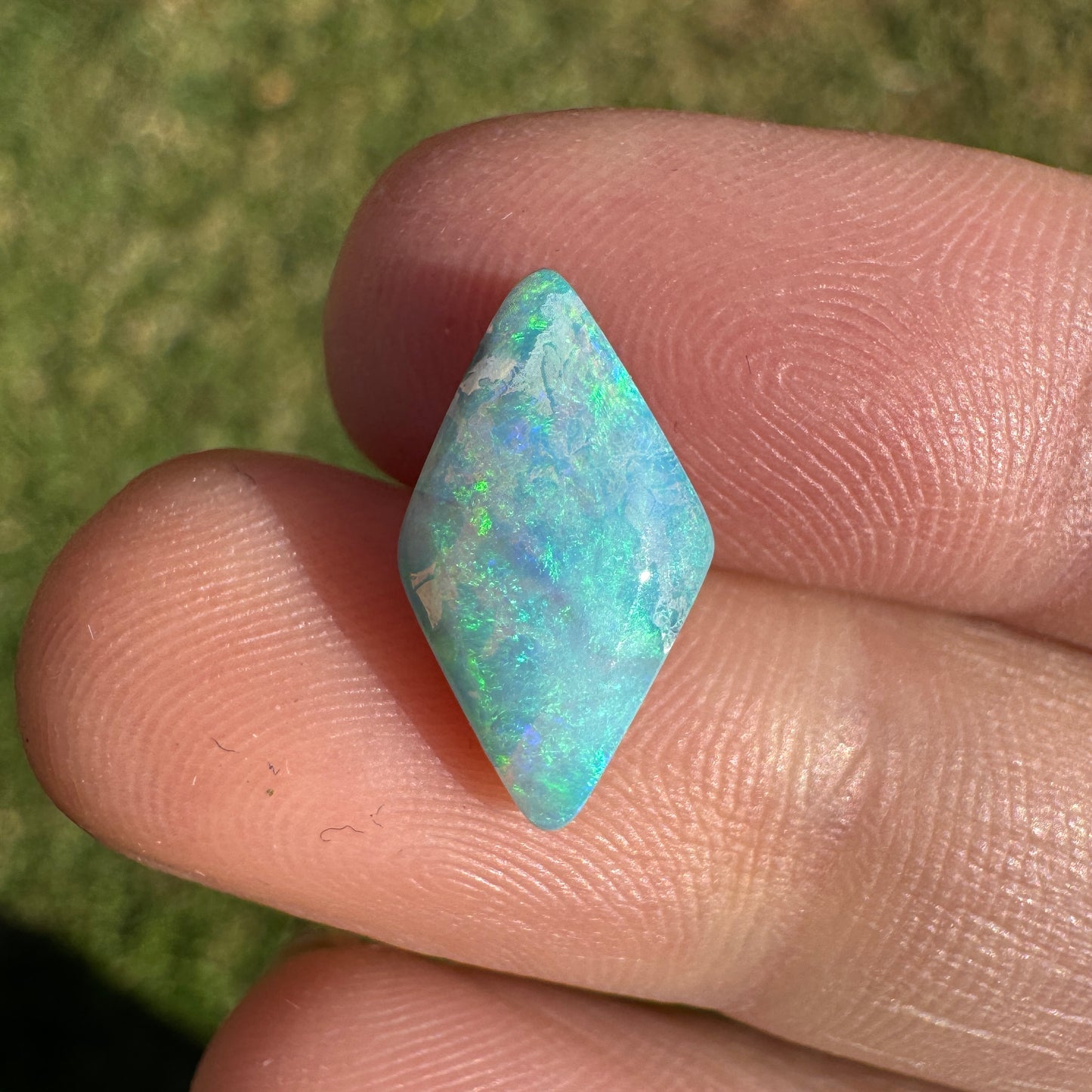 2.57 Ct small sea green boulder opal