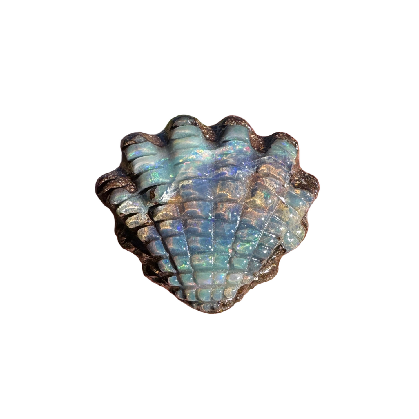8.25 Ct small fan shell boulder opal carving