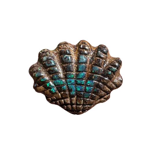 9.80 Ct fan shell boulder opal carving