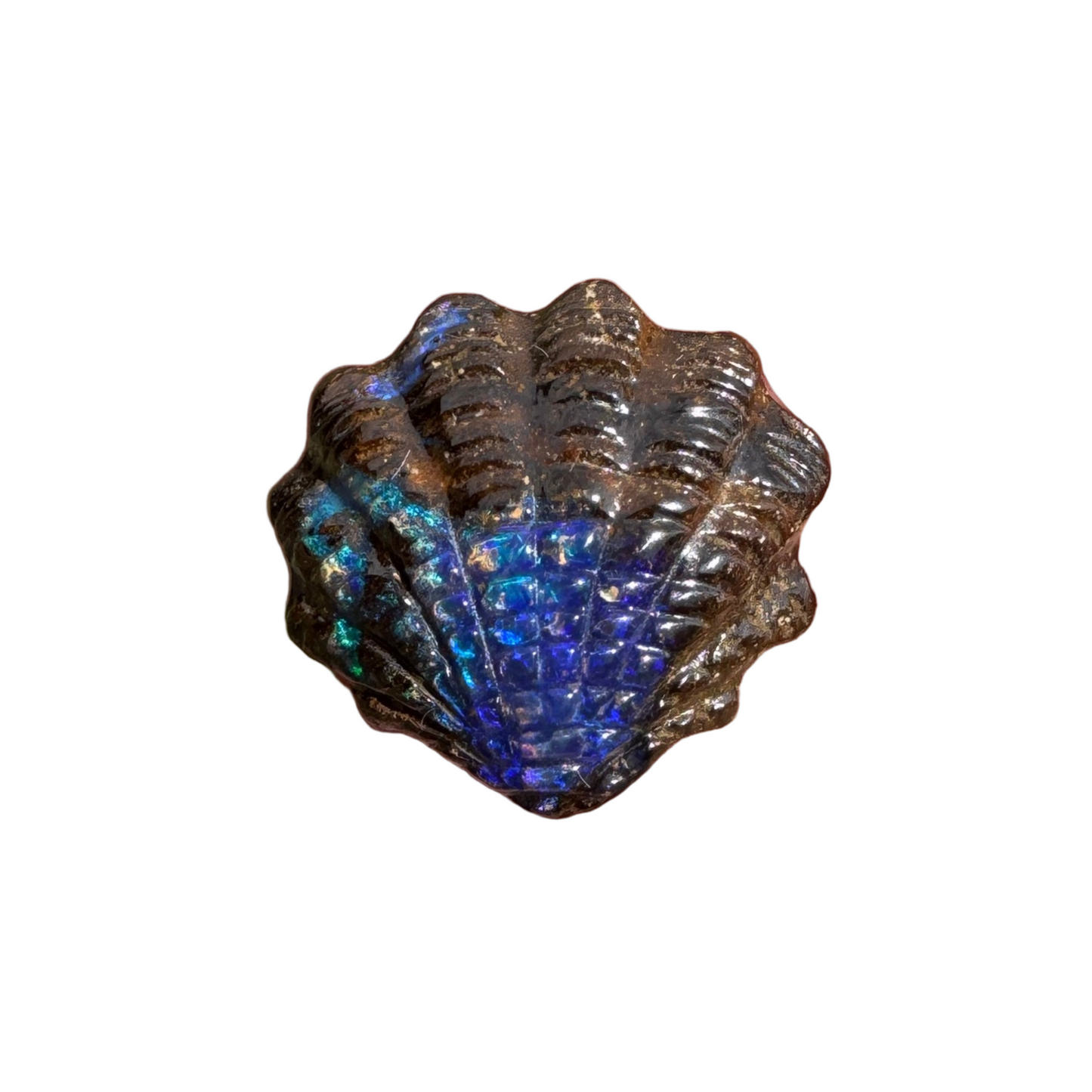 4.62 Ct fan shell boulder opal carving