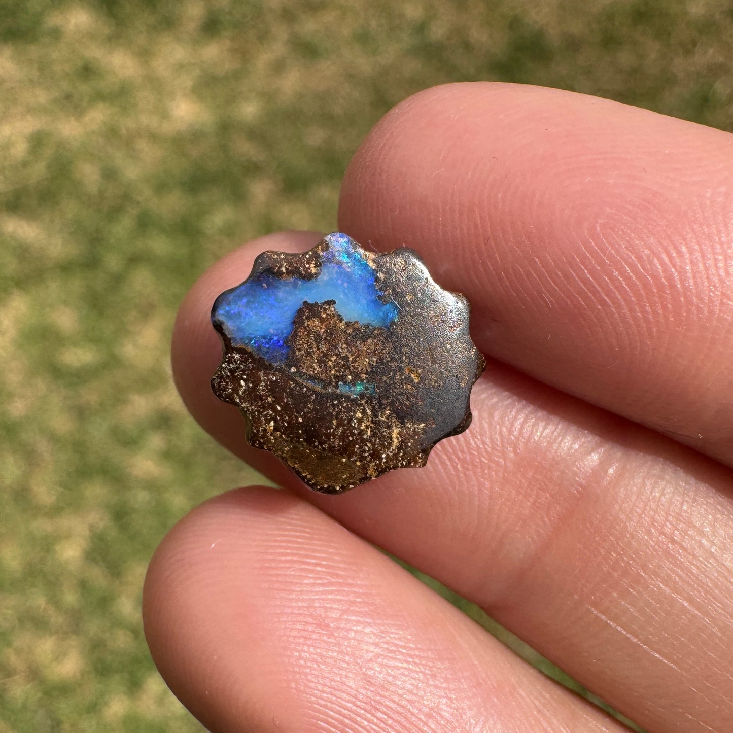 4.62 Ct fan shell boulder opal carving