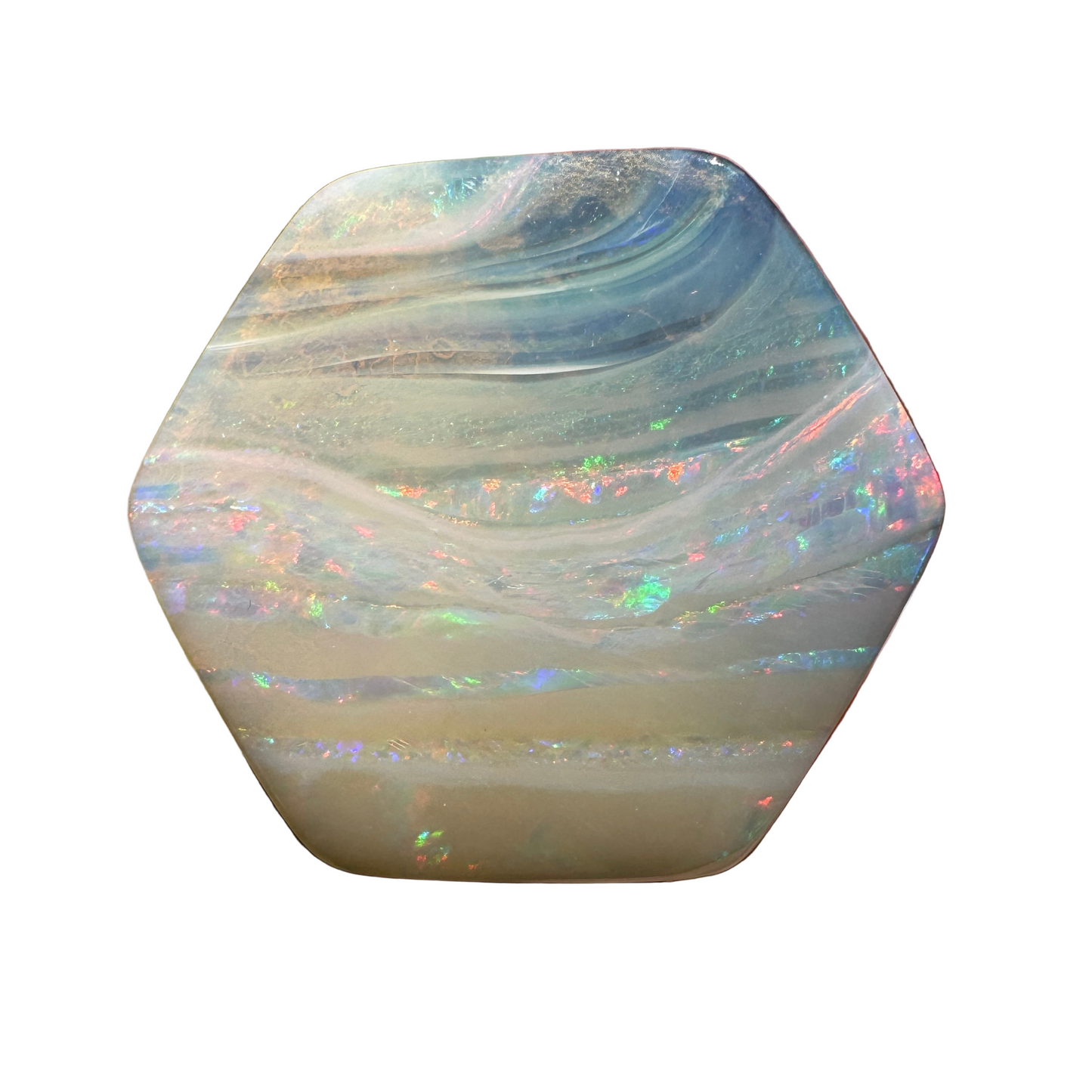 22.08 Ct large hexagon boulder opal