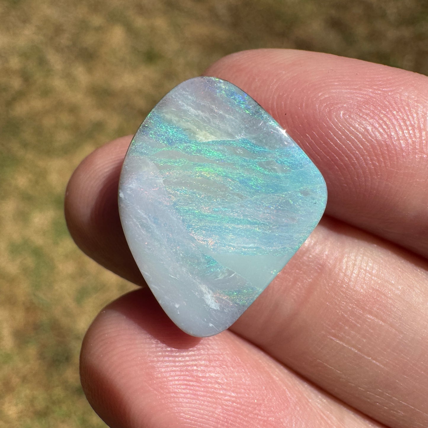 10.58 Ct pastel pink and green boulder opal