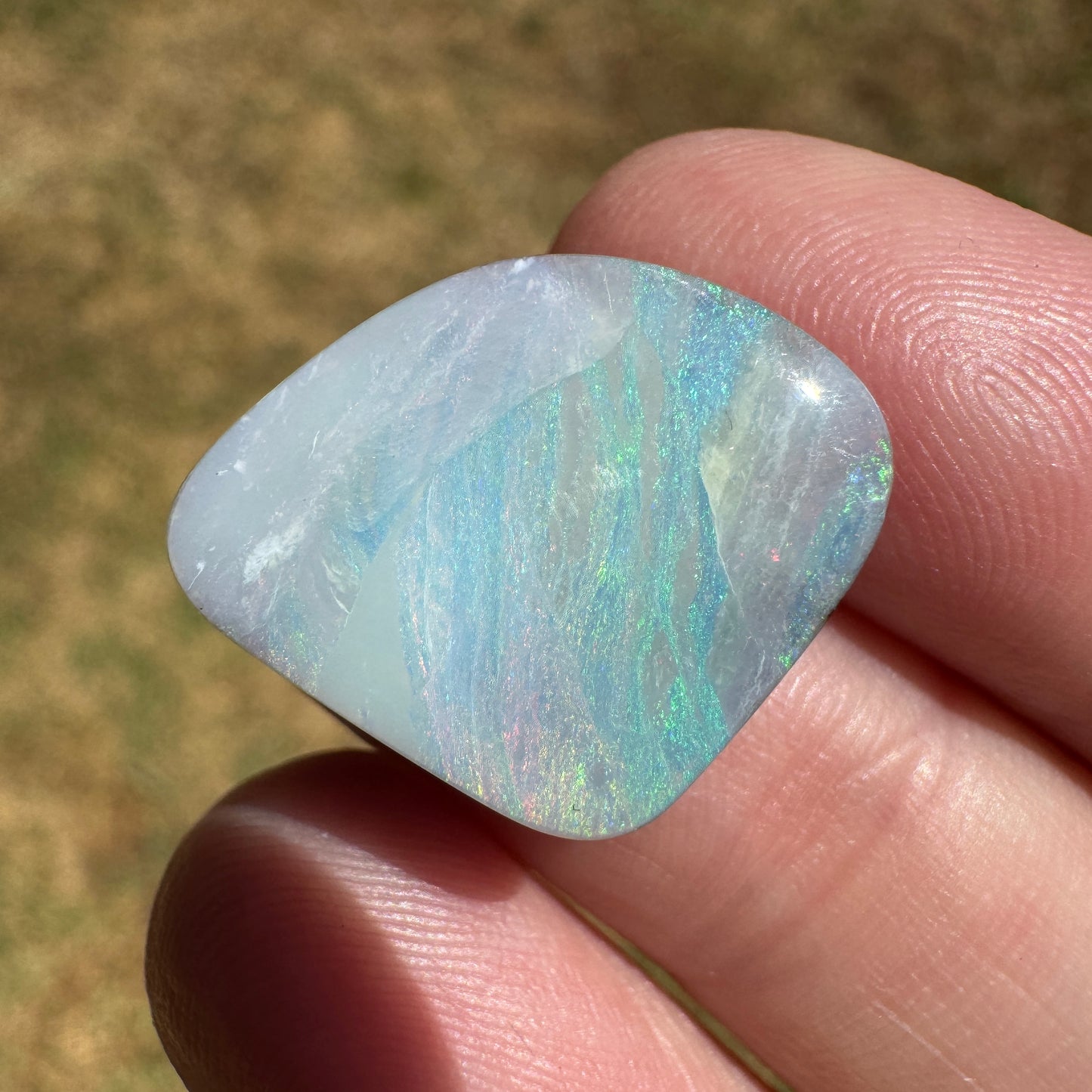 10.58 Ct pastel pink and green boulder opal