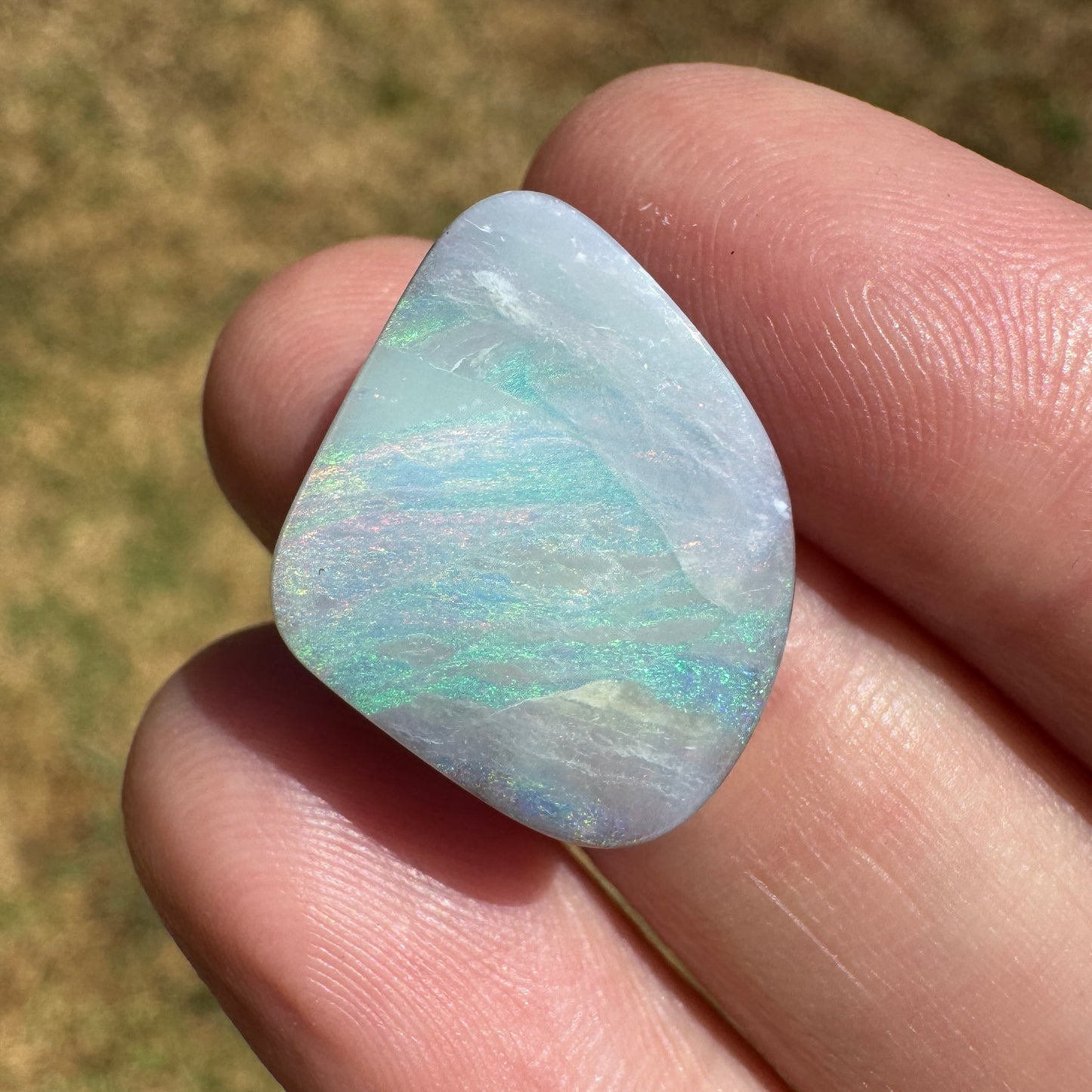 10.58 Ct pastel pink and green boulder opal