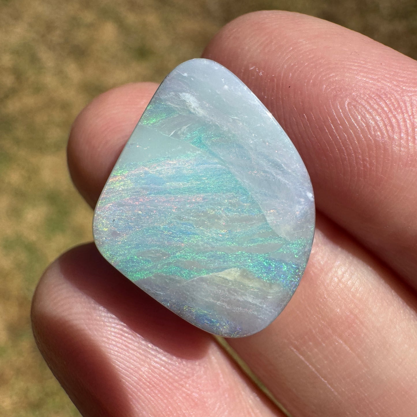 10.58 Ct pastel pink and green boulder opal