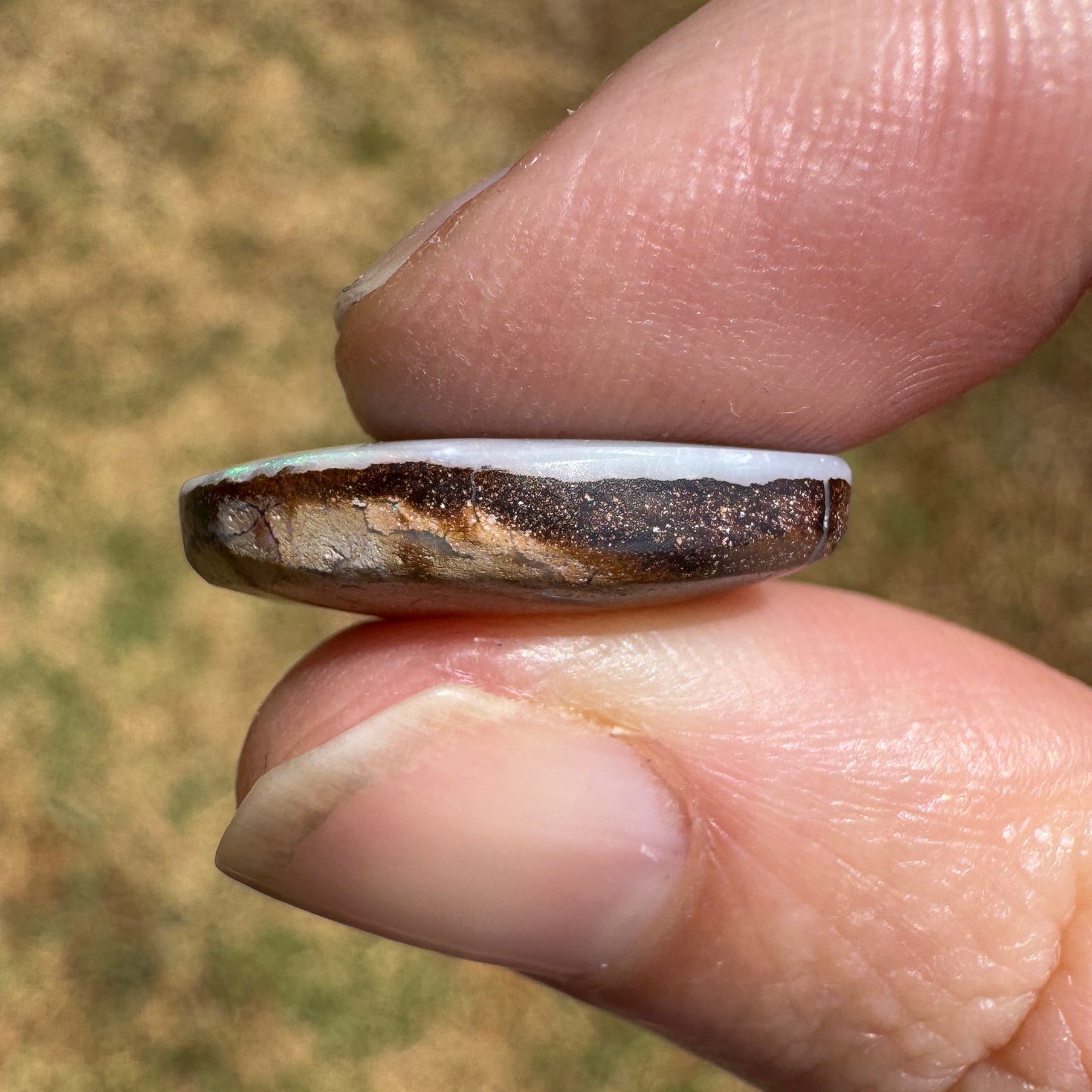 10.58 Ct pastel pink and green boulder opal